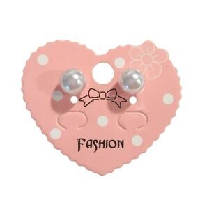 Cream Pearl Small Stud Earrings Dainty Posts Silver Tone Women Girl Jewelry Lor